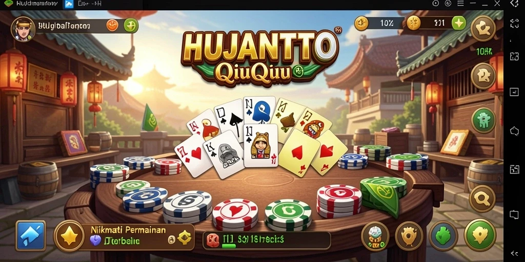 Gameplay seru dalam permainan QiuQiu yang menegangkan.