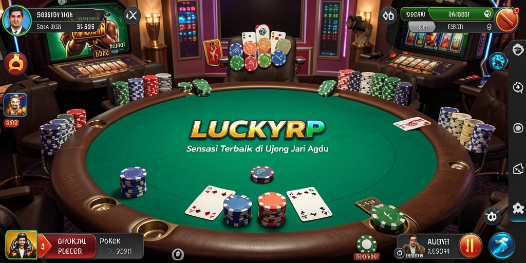Tampilan screenshot LUCKYRP yang menampilkan aksi seru permainan poker.
