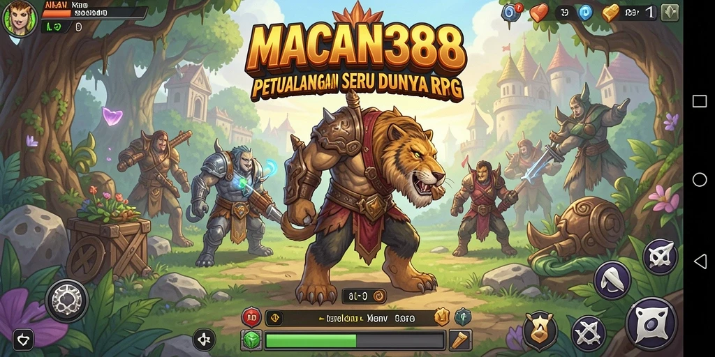 Sebuah tampilan aksi seru dalam permainan RPG MACAN388.