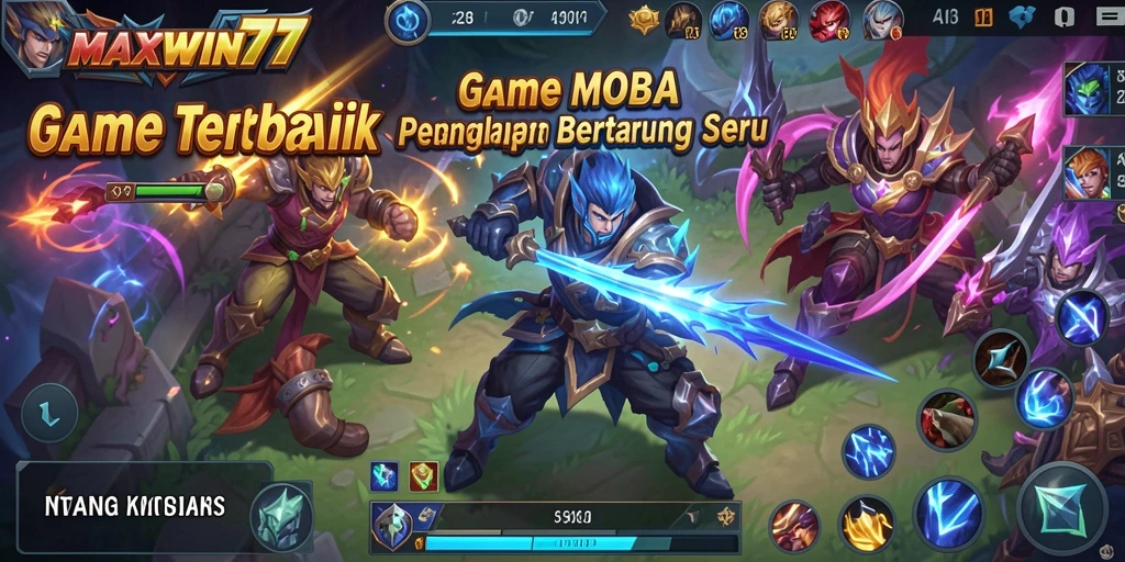 Gameplay seru di arena pertempuran MOBA MAXWIN77