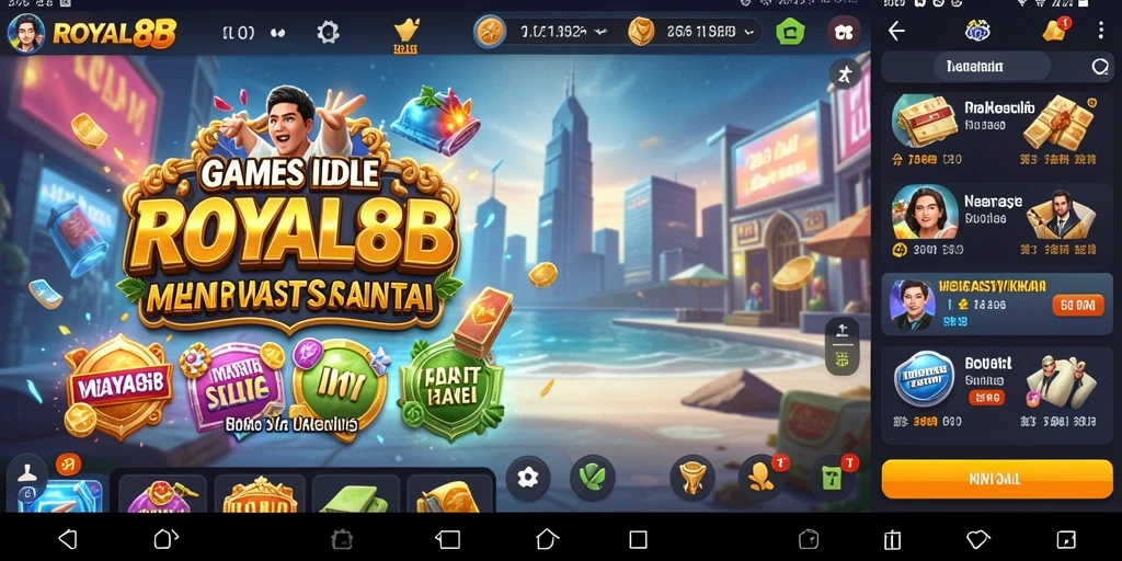 Screenshot gameplay ROYAL88 yang menampilkan pengelolaan kerajaan yang seru.